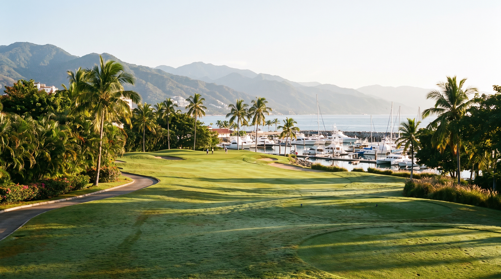 Marina Vallarta con embarcaciones y la zona portuaria de Puerto Vallarta